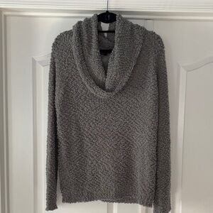 Elegant Charcoal Cowl Neck Sweater